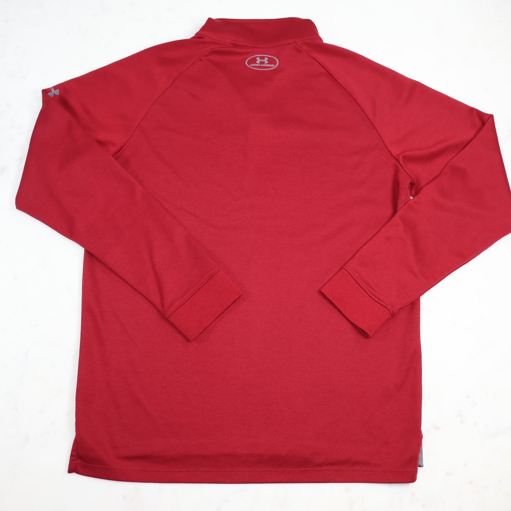 Under Armour Elon University Mens Medium Red Snap Button Pullover Long Sleeve - Picture 9 of 9